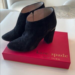 Kate Spade Black Suede Ankle Boots